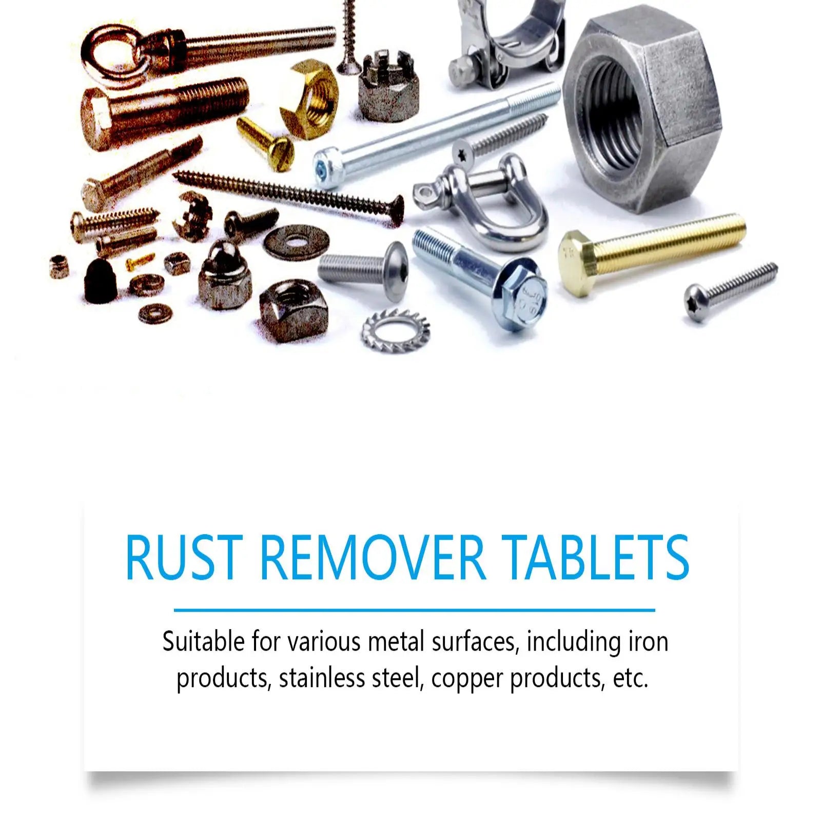 Multi Functional Remove Rust Cleaning Effervescent Tablet Effective Clean Metal Surface Strong Rust Dissolve Concentrat Tablet Zpaxo