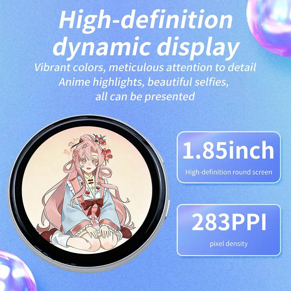 Anime E-Badge Display Pin | 1.85" Touch Screen LED Photo Badge Wearable Display Badge Zpaxo