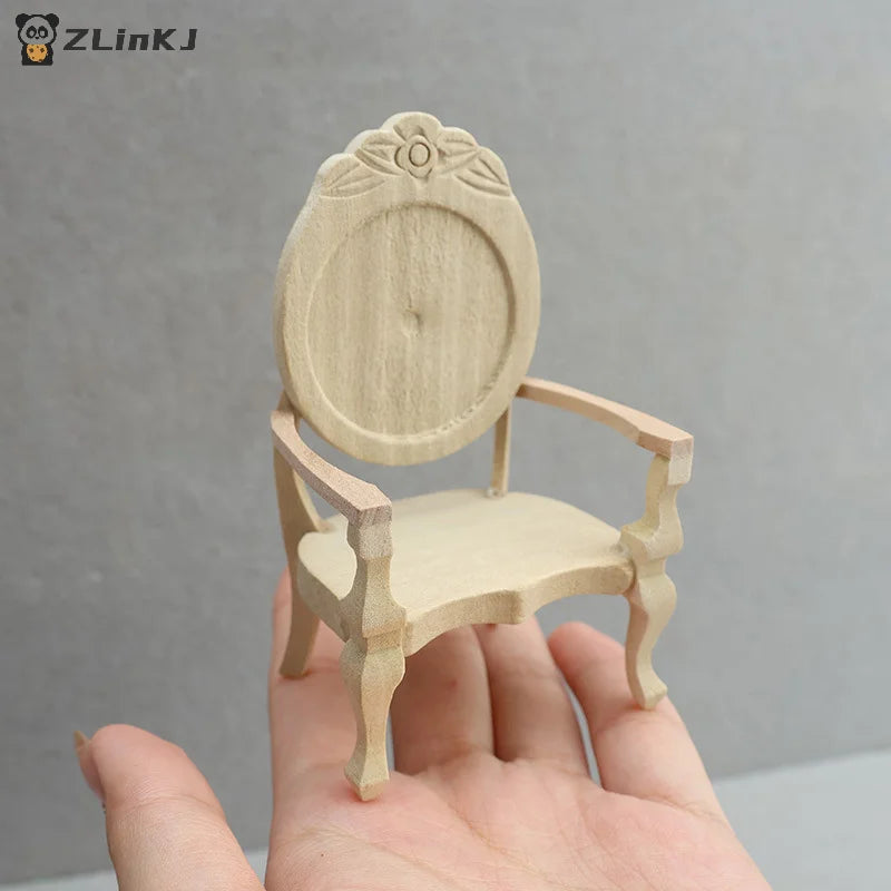 ▶1:12 Dollhouse Miniature Chair Armchair Furniture Home Model Decor Toy Doll House Accessories Zpaxo