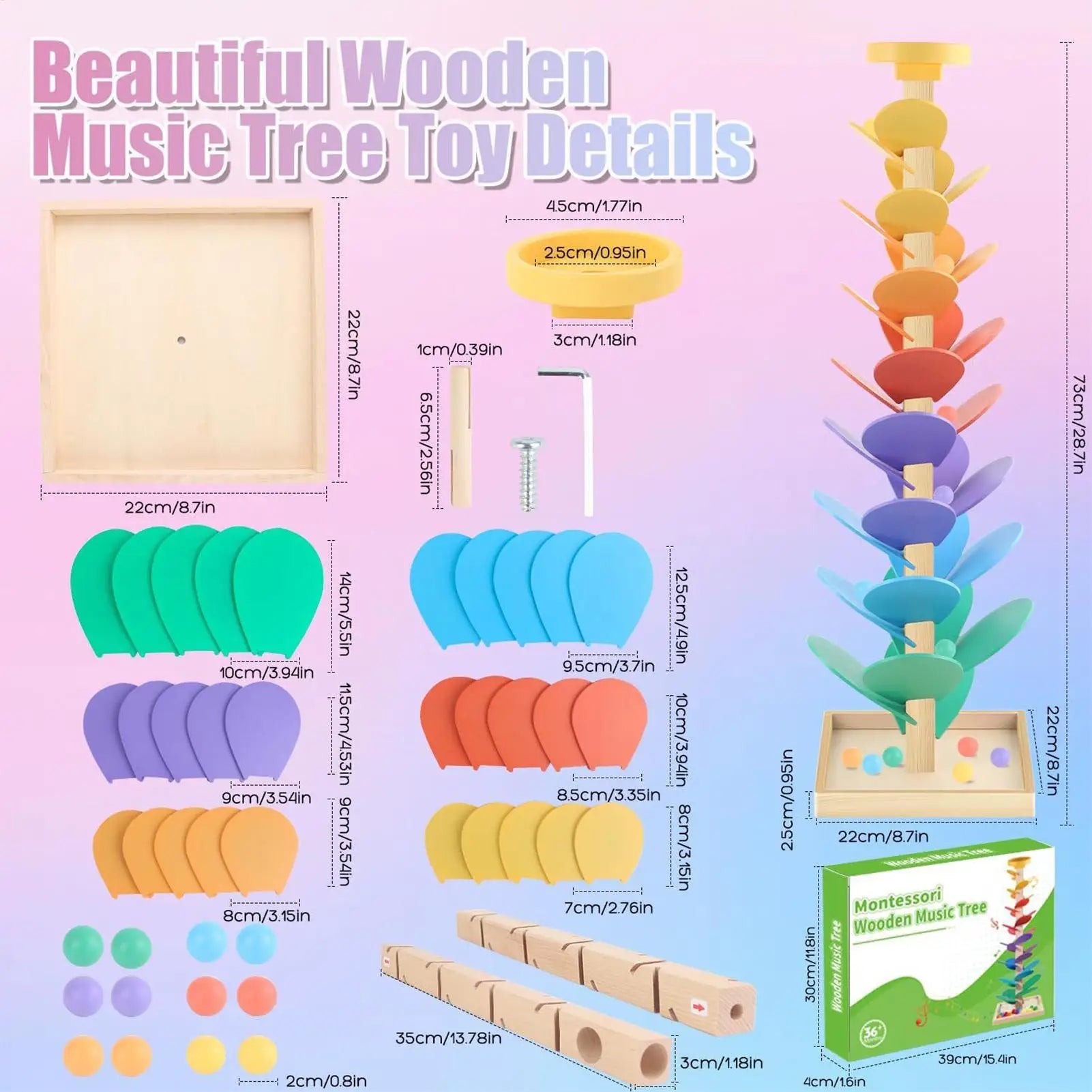 Toddler Ball Drop Toy Marble Run Learning Game Cognition Leaf Rolling