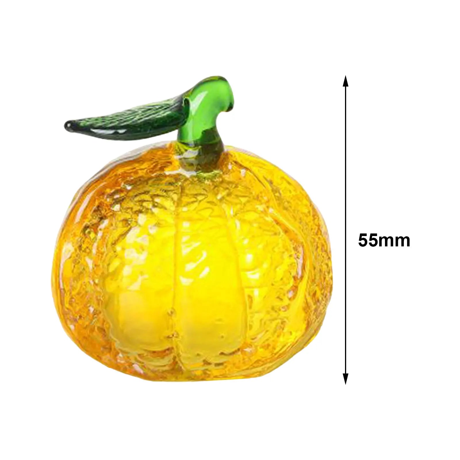 Glass Artificial Fruit Figurine – Decorative Desk Statue & Gift Glass Fruit Figurine Zpaxo Orange