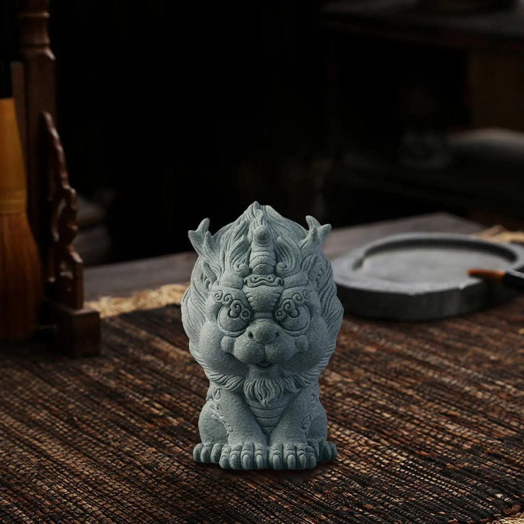 Lucky Beast Pixiu Decoration Chinese Traditional Style Desktop Home Decoration Tea Pet Collectible Sculpture Statue Decor Zpaxo