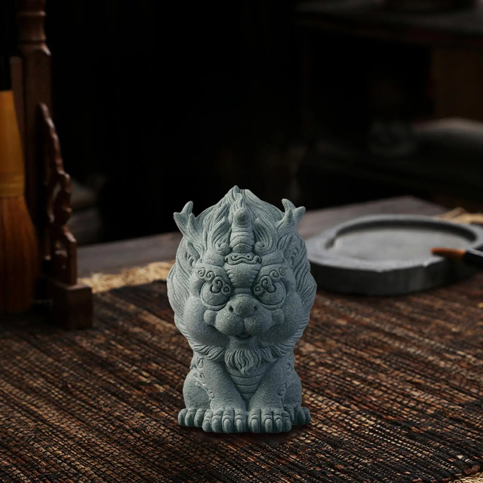 Lucky Beast Pixiu Decoration Chinese Traditional Style Desktop Home Decoration Tea Pet Collectible Sculpture Statue Decor Zpaxo