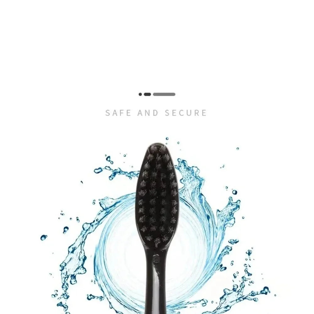 10 Pieces Packed Soft Bristle Bamboo Charcoal Black Hair Ultra-Fine Beauty Toothbrush Couple Suit Oral Cleaning Tools Zpaxo