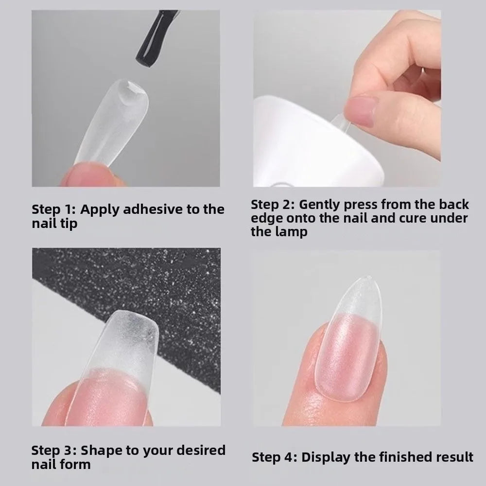 Durable Ultra Short Matte Nail Tips Thin Seamless Waterdrop Almond Zpaxo
