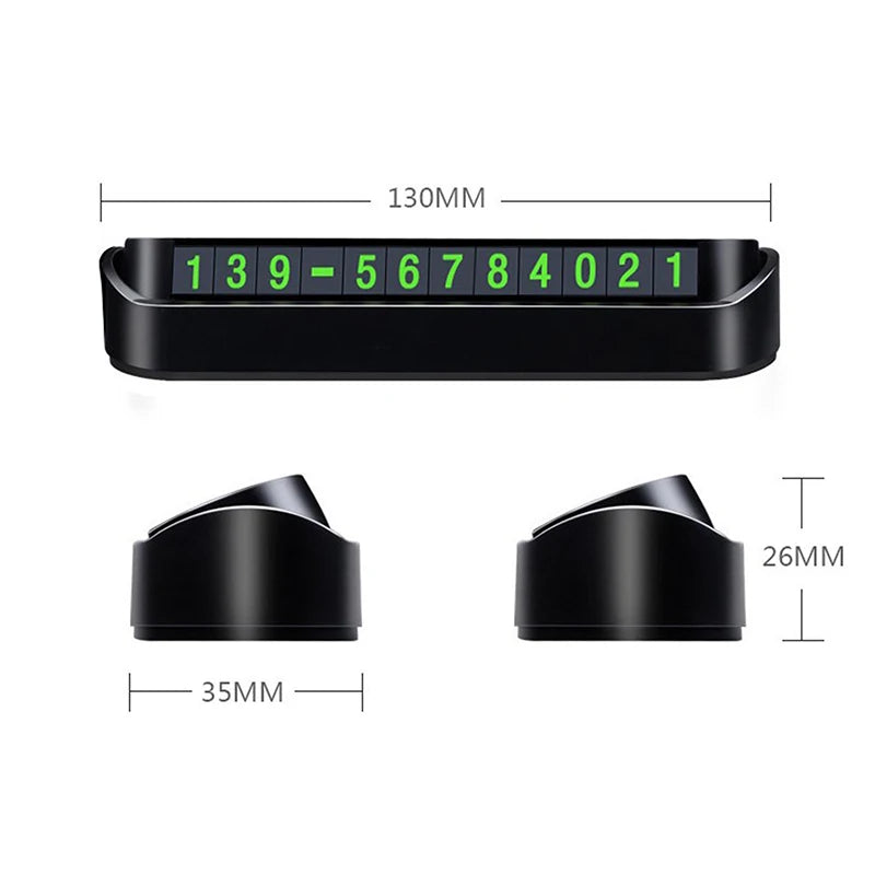 Car Temporary Parking Card Phone Number Plate Telephone Park Stop