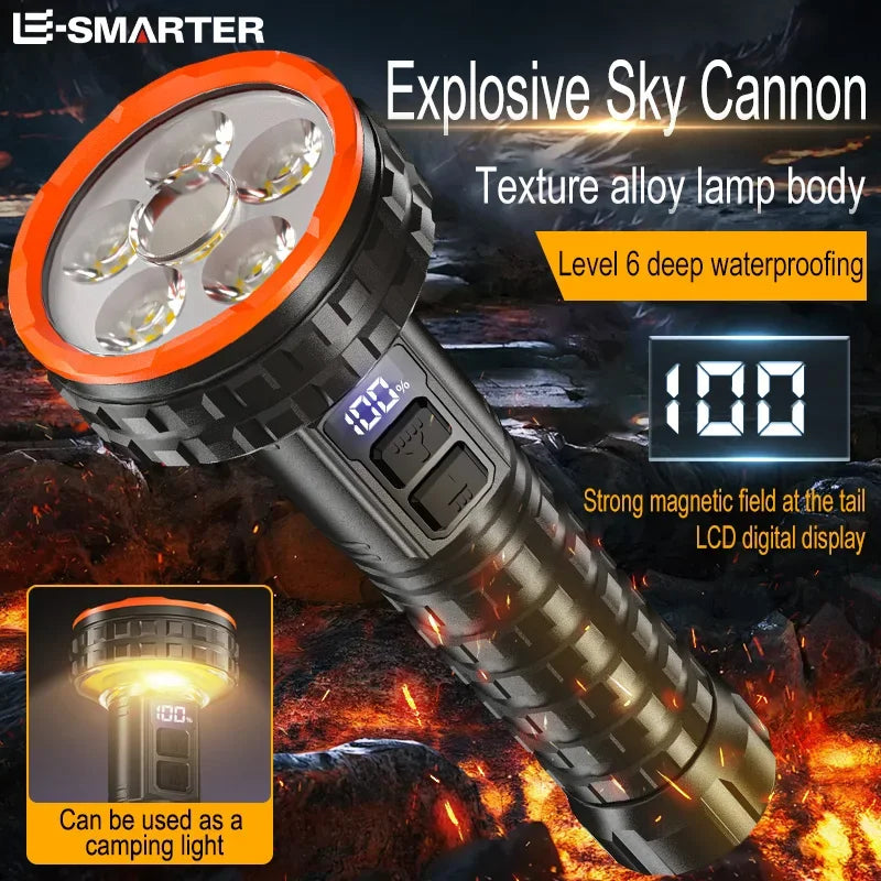 ESMARTER 15W USB Rechargeable LED Flashlight – 500m Beam
