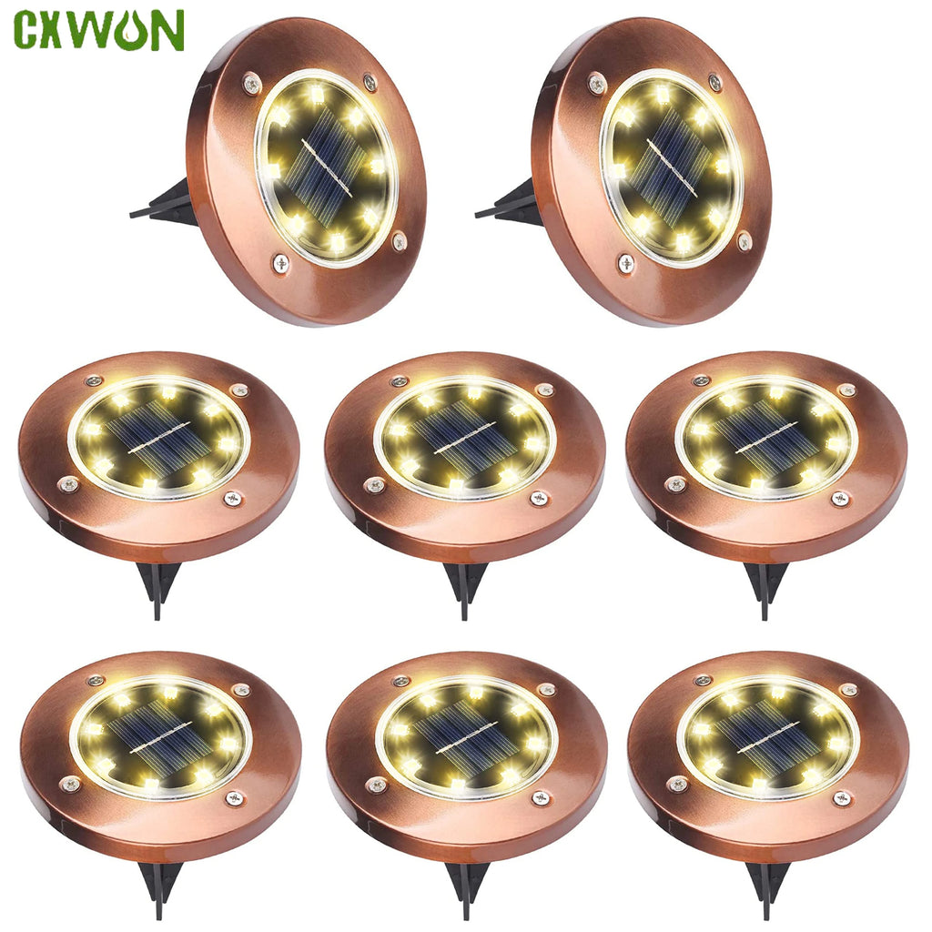 Solar Ground Lights Outdoor Waterproof Garden Decor Luces Solares Para Flat Light for Pathway Walkway Yard Landscape Path Zpaxo