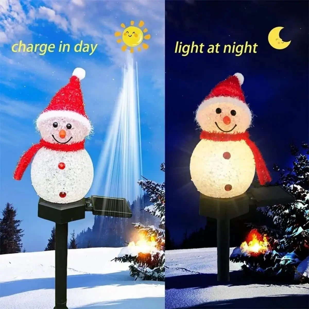 Snowman Solar Landscape Light Lawn Garden Villa Christmas Outdoor Zpaxo