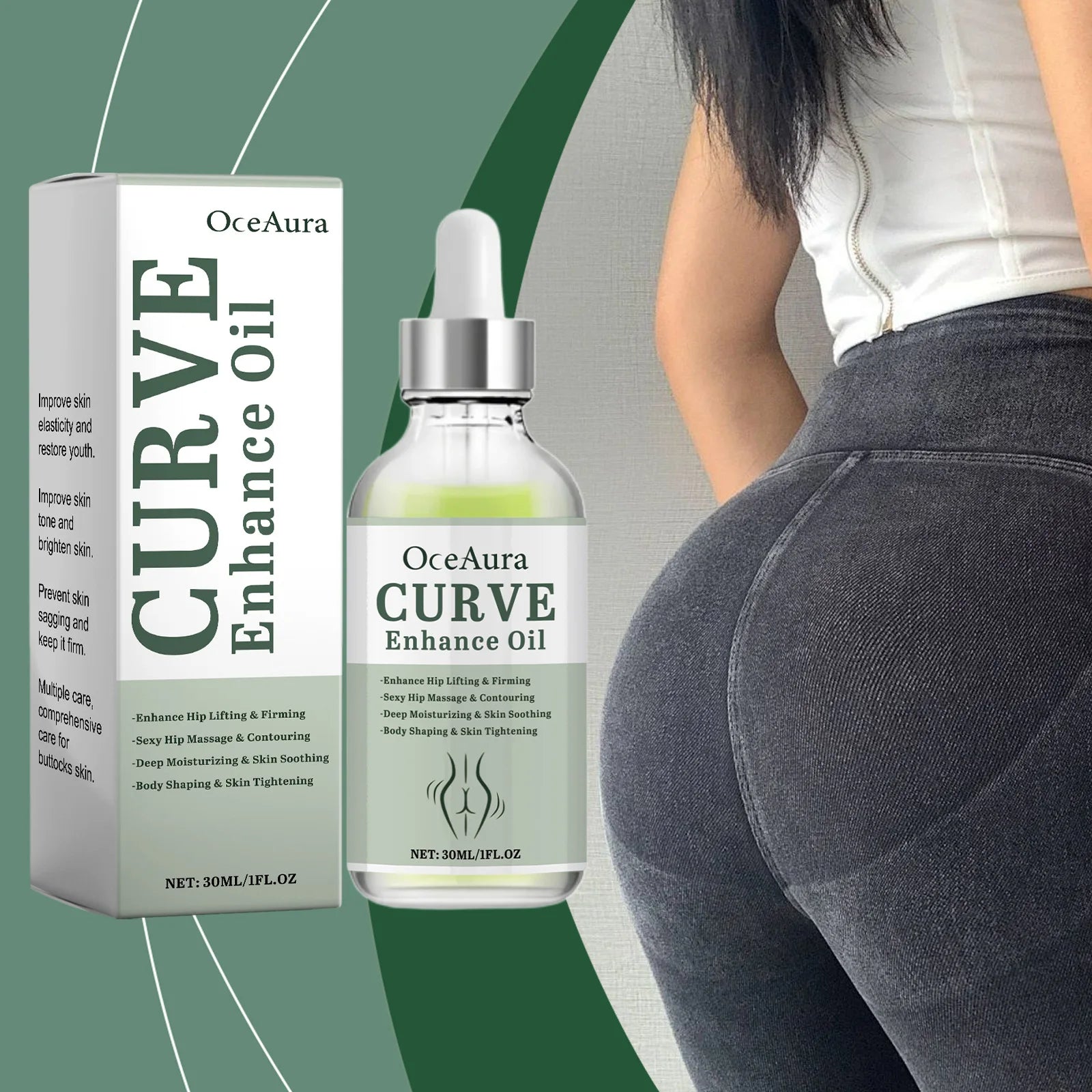 Hip Firm Enlarge Essence Oil Plump Sexy High Buttock Big Ass Moisturize Soft Improve Sag Flat Enhance Hip Elasticity Essence Oil Zpaxo