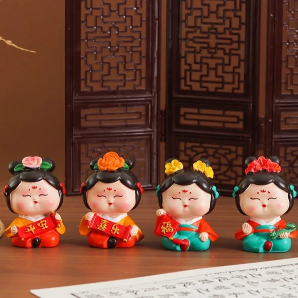 Resin Car Cute Doll Ornament Decorative Art Craft Chinese Ancient Zpaxo
