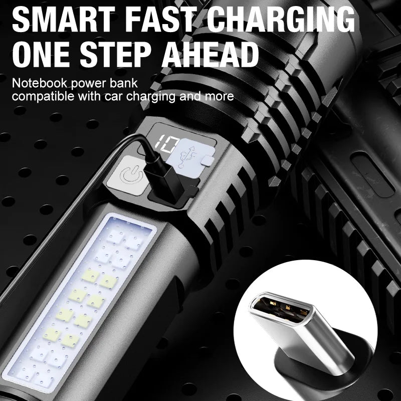 Powerful LED Flashlight Bright Rechargeable Portable Ultra Power Zpaxo