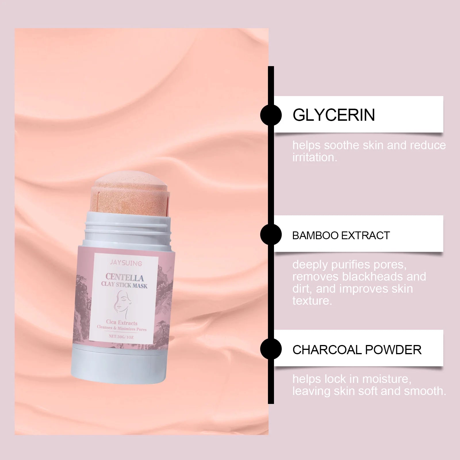 Centella Asiatica Clay Stick Mask – Pore Cleanser & Blackhead Remover Clay Face Mask Zpaxo