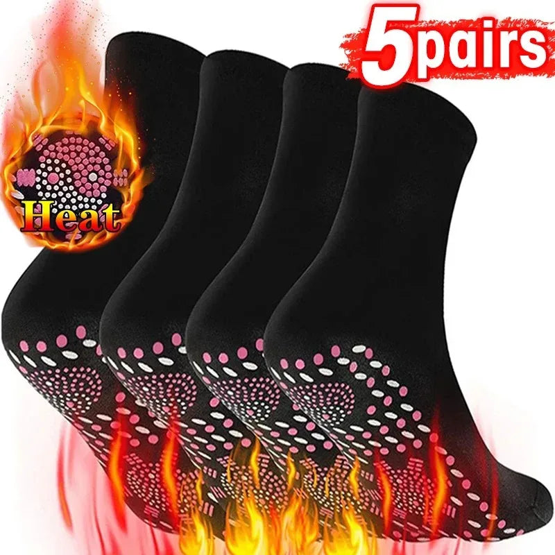 Self-Heating Tourmaline Magnetic Thermal Socks – Unisex
