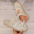 Summer Women's Embroidery Bow Embellishment Thick Sole Slippers Women Zpaxo Beige 43