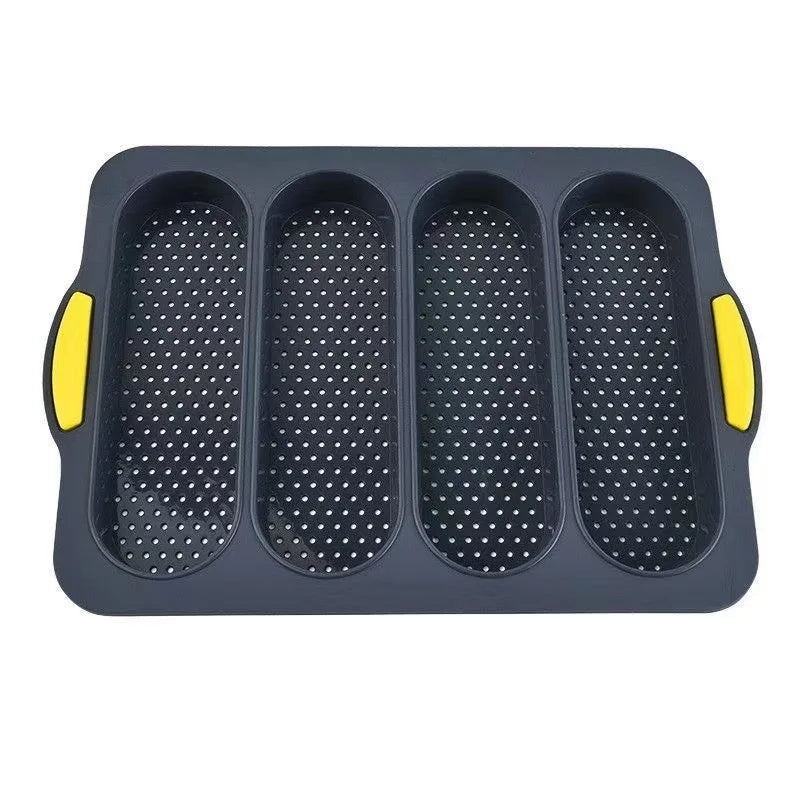 Baguette Baking Tray Mold 4 Waves Bread Dog Tool Hamburger Toast Zpaxo YELLOW