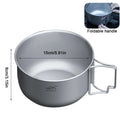 Titanium Camping Bowl Multi-functional Foldable Soup Pot Reusable
