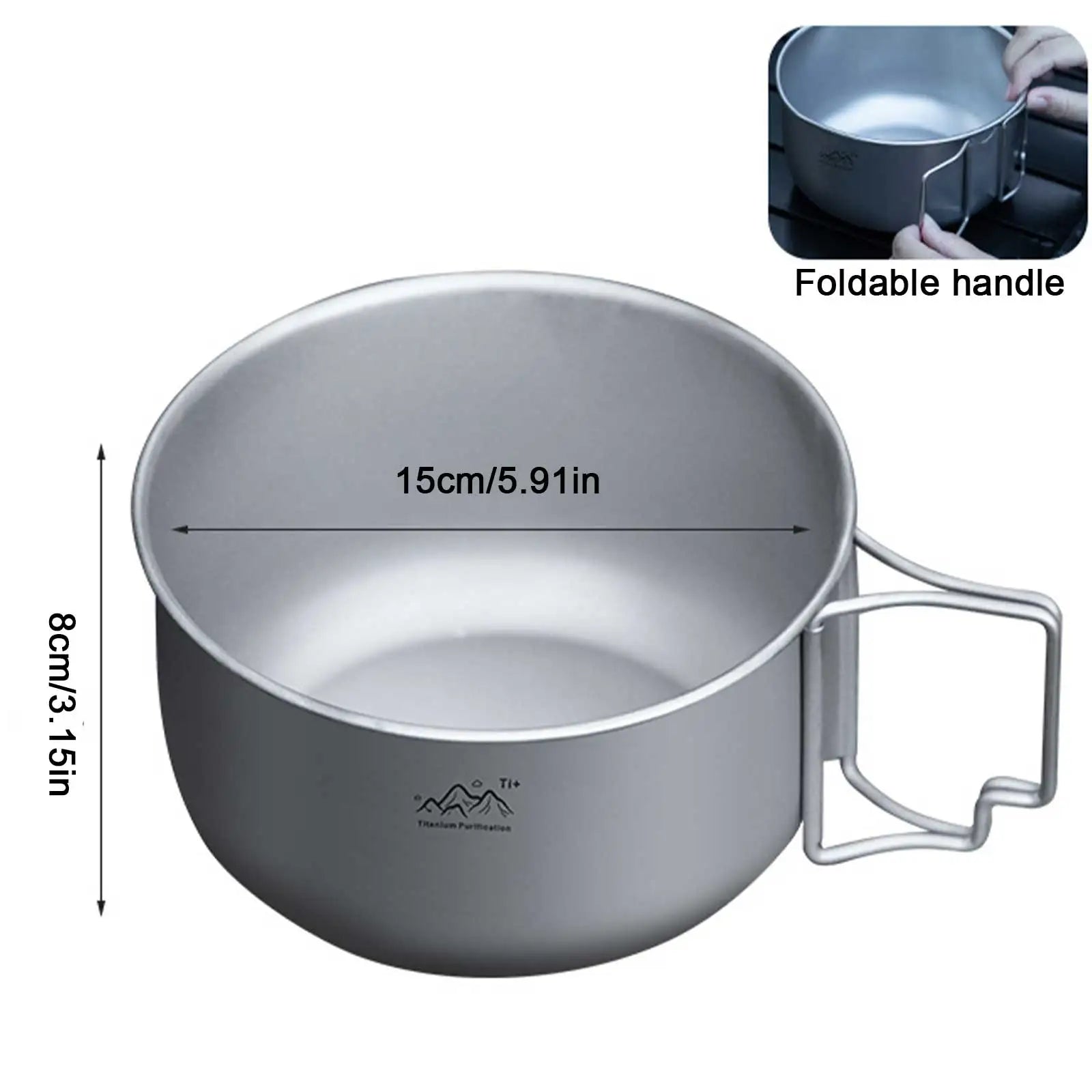 Titanium Camping Bowl Multi-functional Foldable Soup Pot Reusable