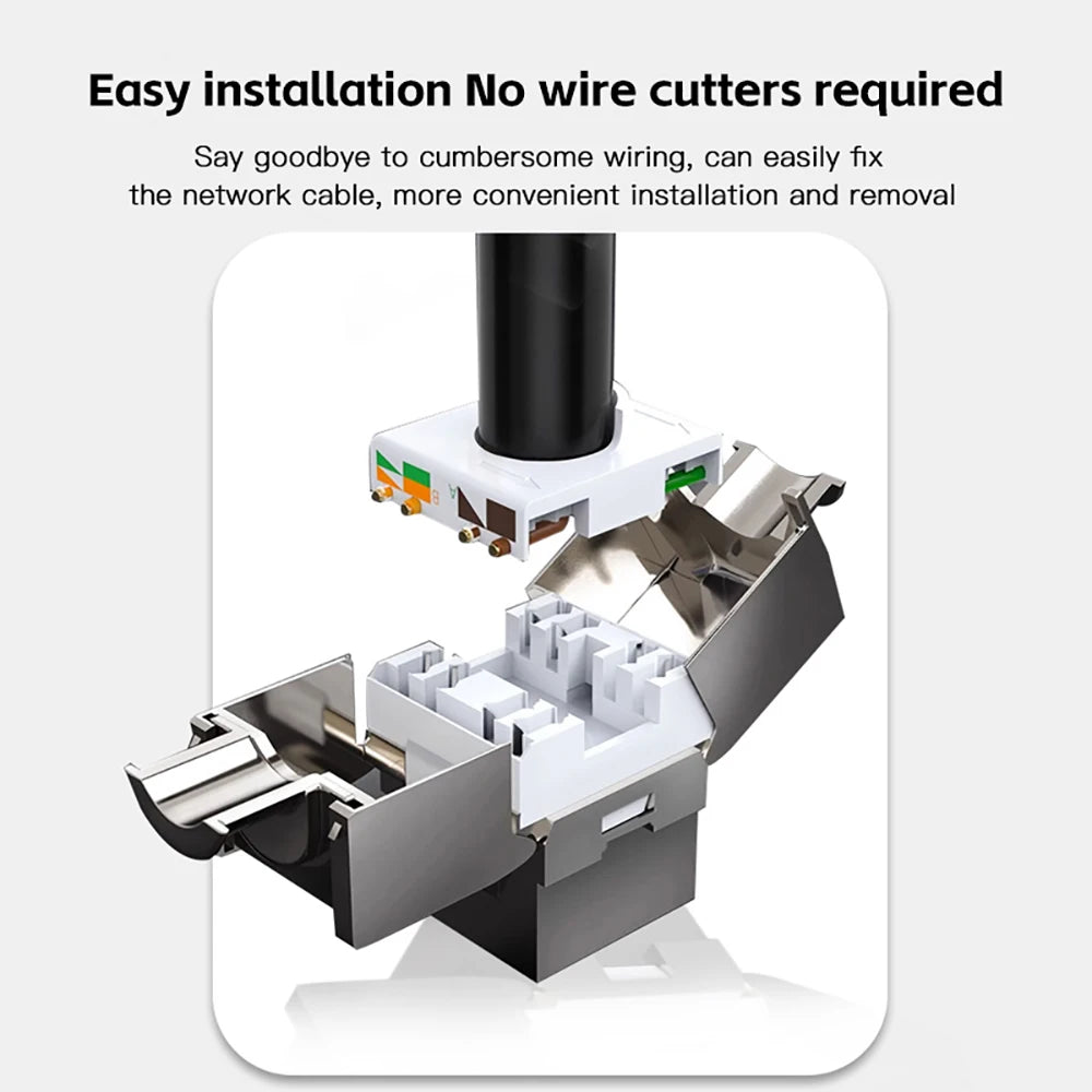 Cat7 CAT6A STP Shielded RJ45 Keystone Jack Zinc Alloy Adapter RJ45 Keystone Jack Zpaxo