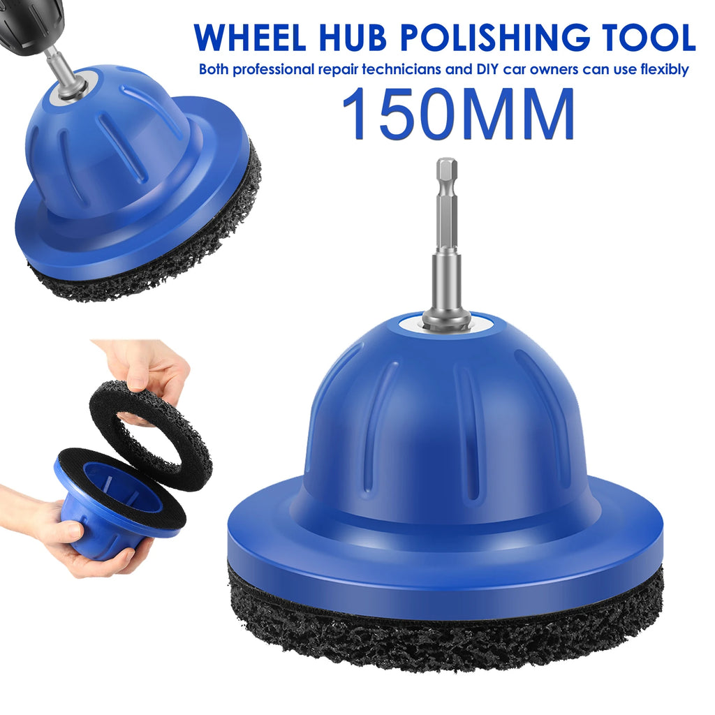 150mm Car Wheel Hub Grinder Ball Head Grinder Wheel Hub Cleaner for Tyre Change, Rim Cleaning & Rust Removal Wheel Hub Brush Zpaxo