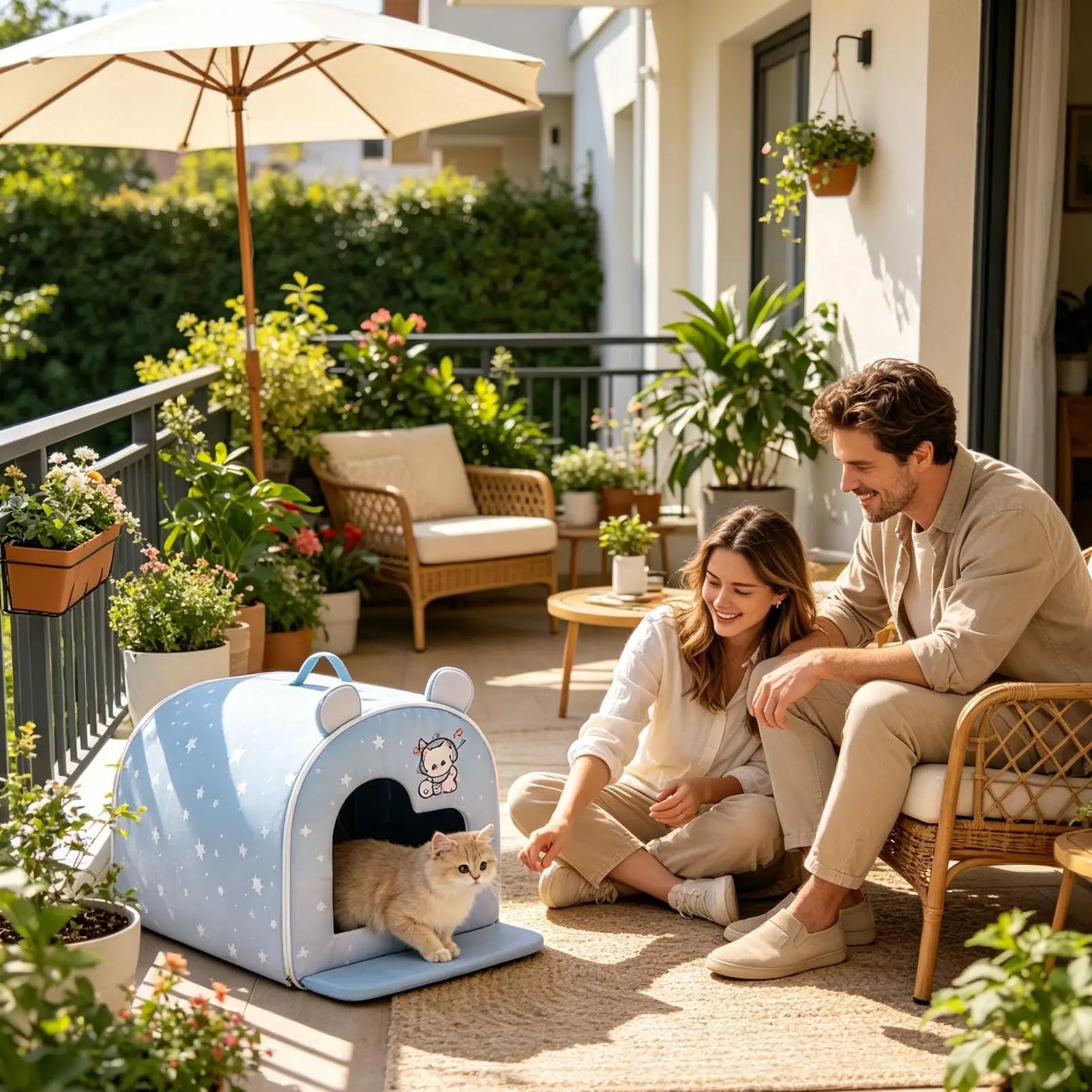 Insulated Cat Cooling House Ice Packs Removable Summer Shelter