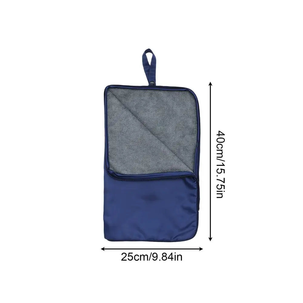 1PC Zipper Closure Towel Wet Bag Leak-proof Diaper Bag Dry And Wet Separation Swimming Suit Pouch Handle Swim Bag Pouches Zpaxo Dark Blue