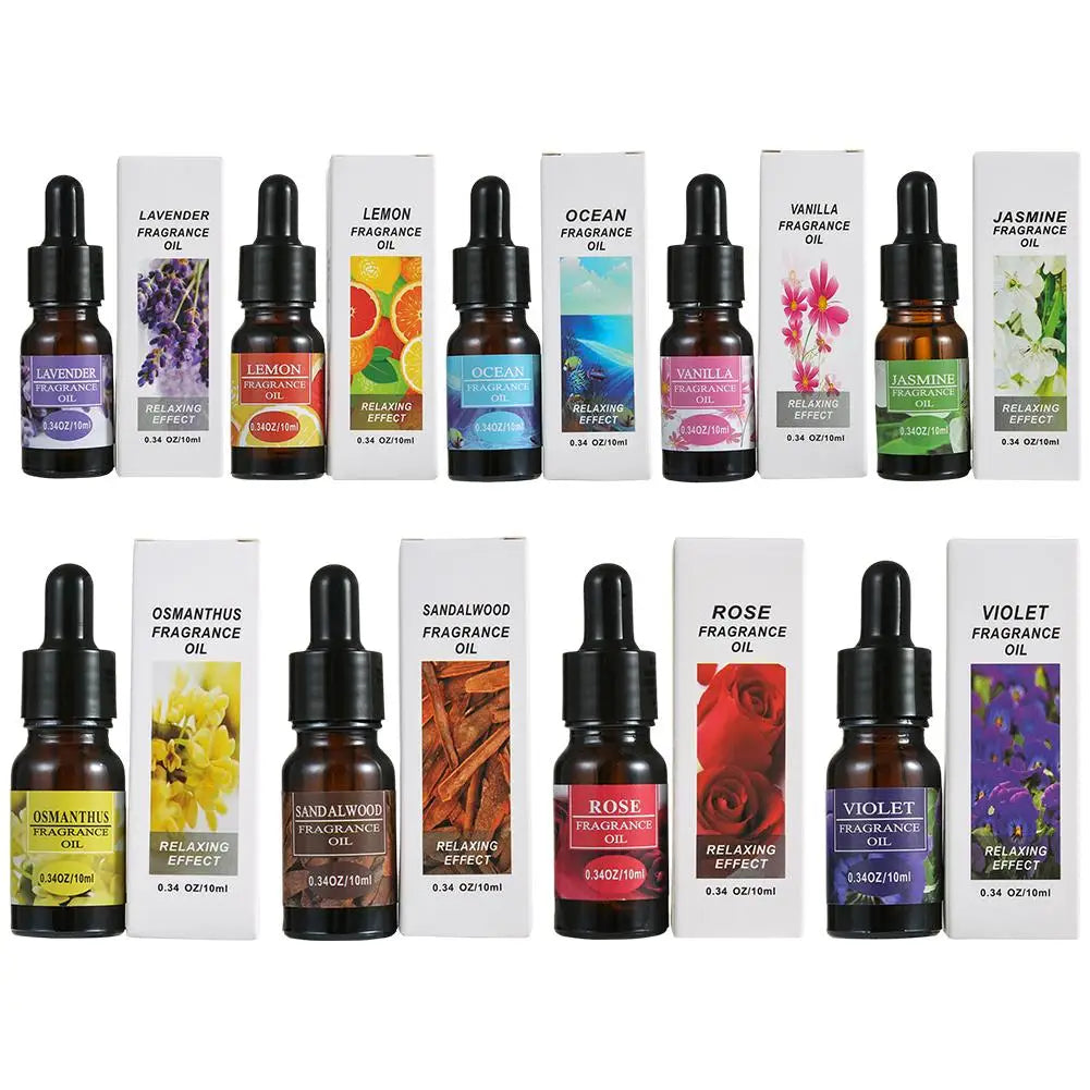 10ml Natural Essential Oils | 9 Scents for Diffuser & Humidifier Aromatherapy Essential Oil Zpaxo 10ml rose
