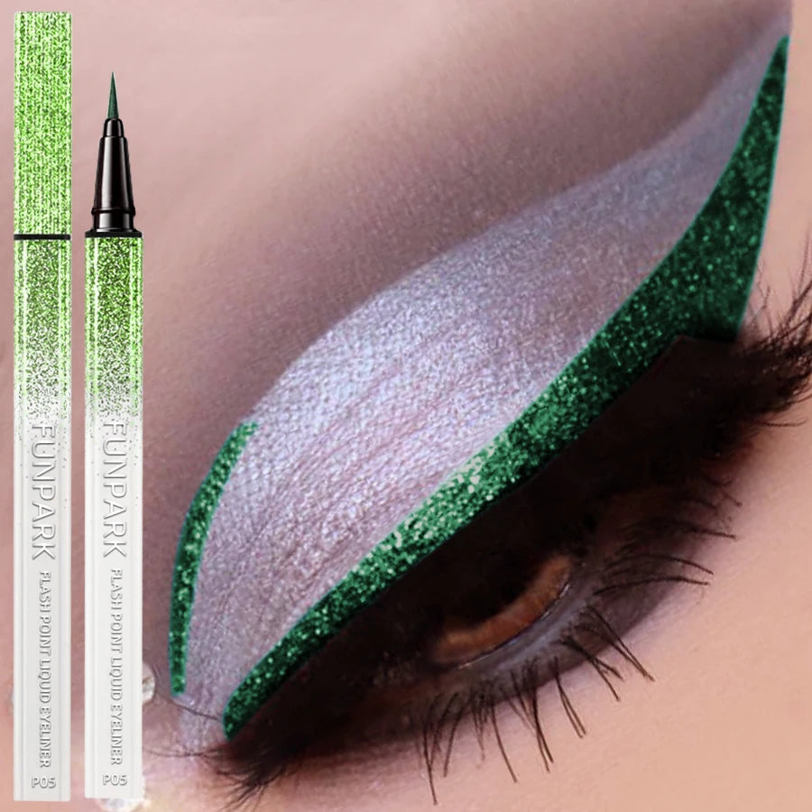 Green Waterproof Eyeliner Sweat-proof Long Lasting Non-smudged Fast