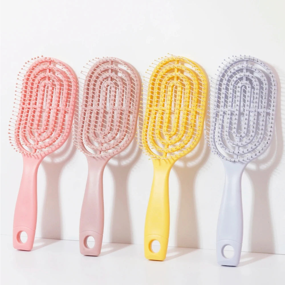 Relaxing Elastic Massage Comb Portable Hollow Comb Scalp Massage Brush Salon Styling Tool Oval Comb Special for real hair wigs Zpaxo