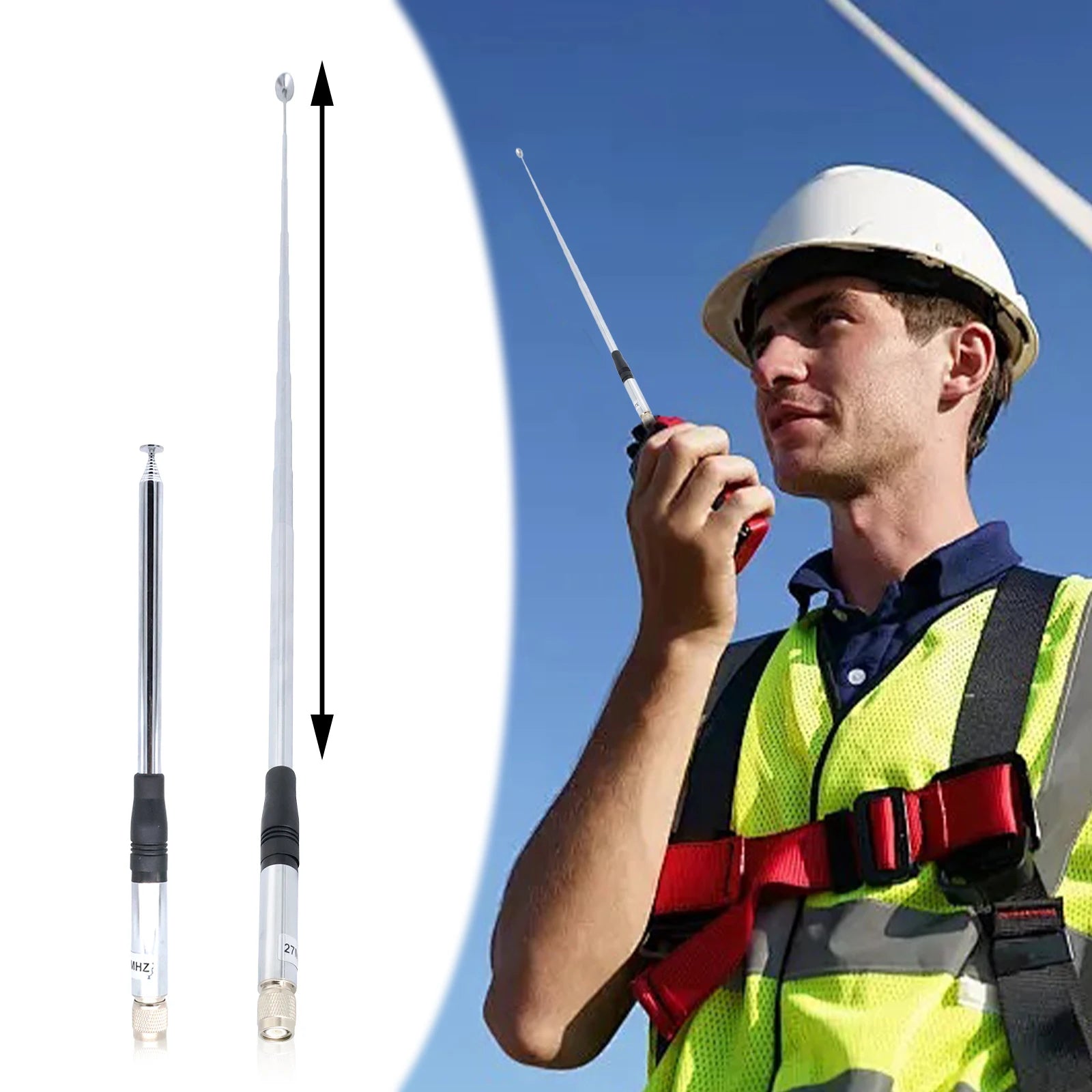 27Mhz 9-Inch 51-inch Telescopic Rod Antennas TNC Connector CB Radio