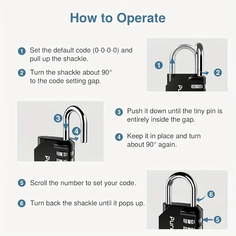 Combination Password Lock Locker 4 Digit Outdoor Waterproof Padlock
