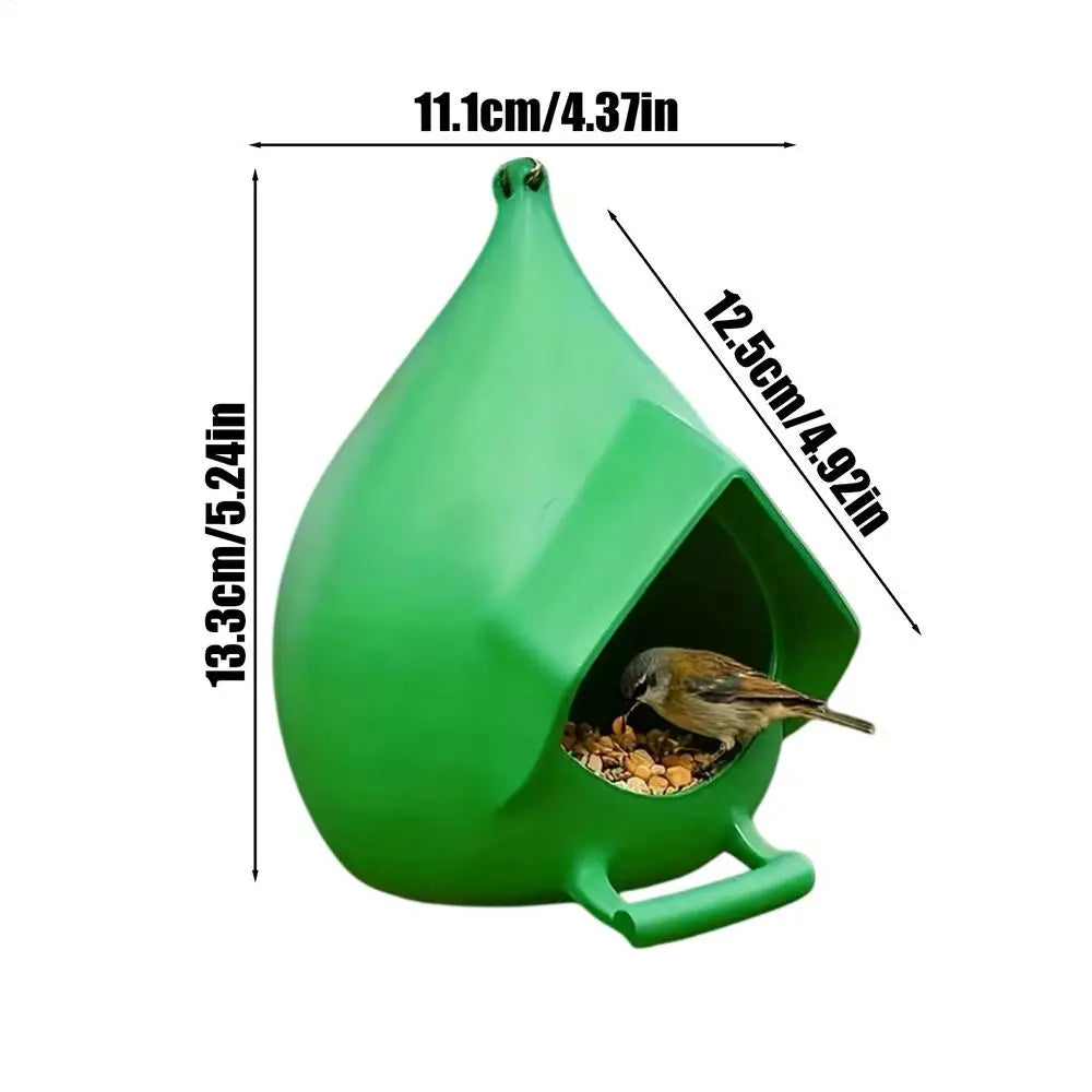 Bird Feeder Easy to Refill Rainproof Bowl Hummingbird Feeder for Backyard Garden Patio Lawn Balcony Birdwatching Porch Deck Zpaxo Green