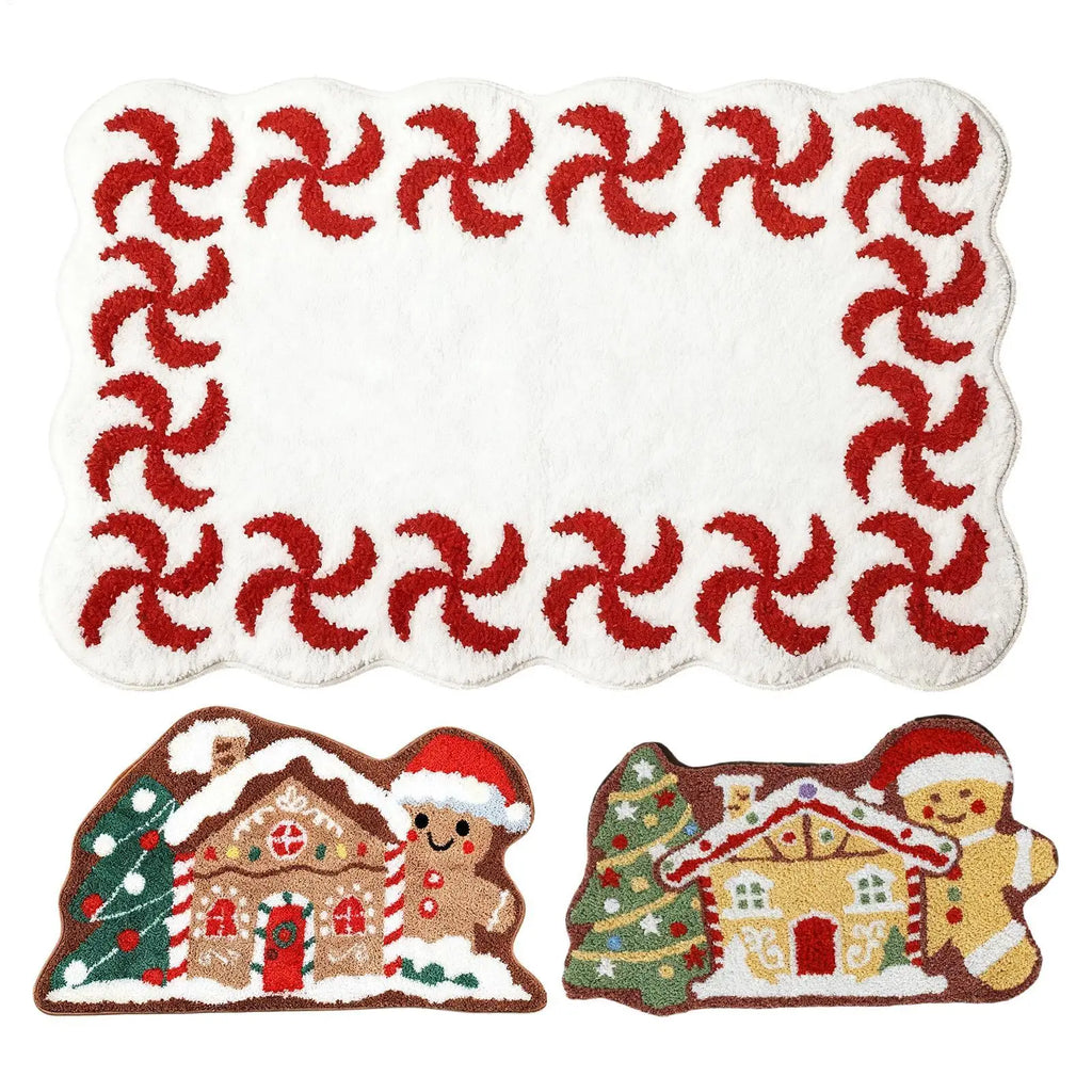 Gingerbread Doormat Christmas Welcome Mat 60x40cm Non Slip Absorbent
