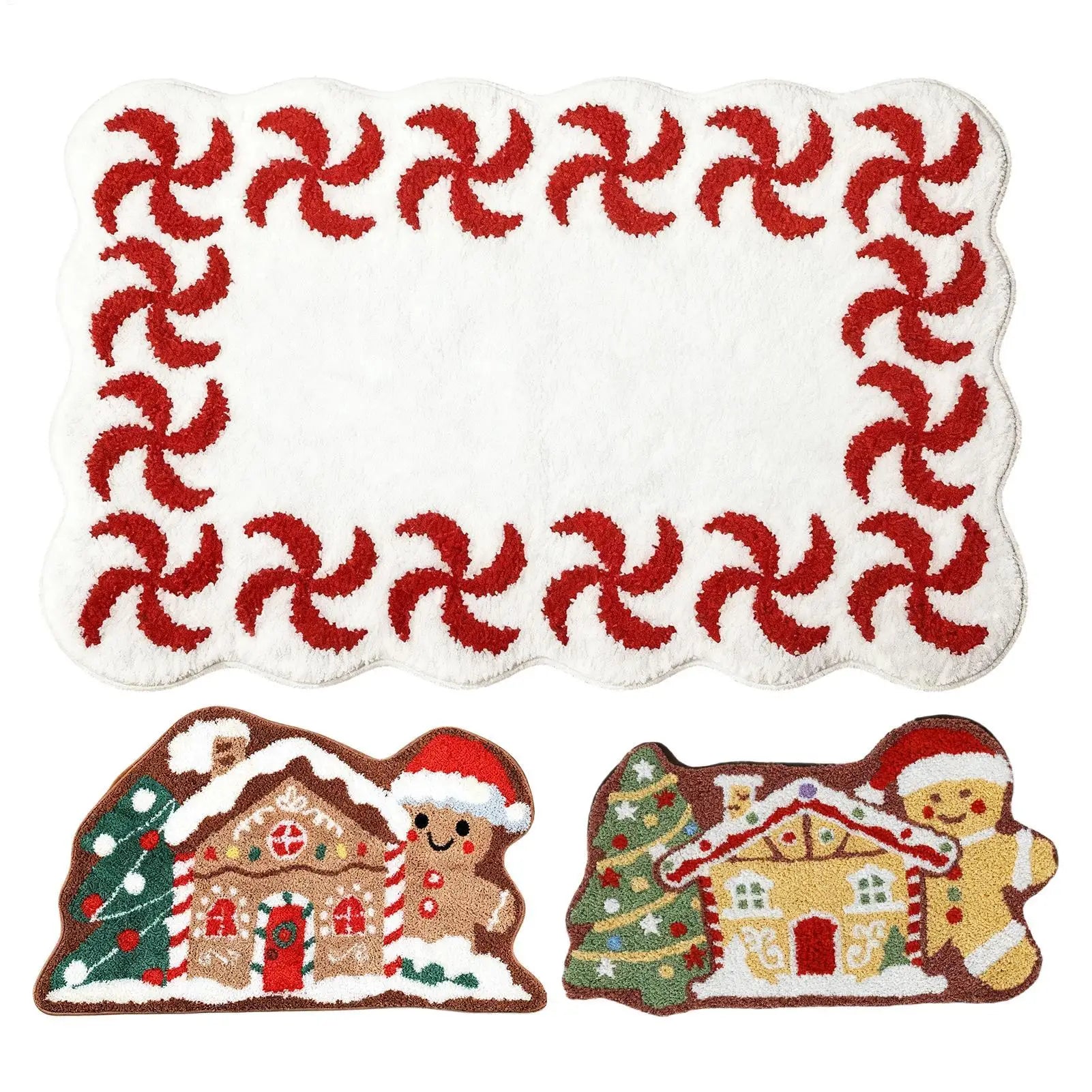 Gingerbread Doormat Christmas Welcome Mat 60x40cm Non Slip Absorbent