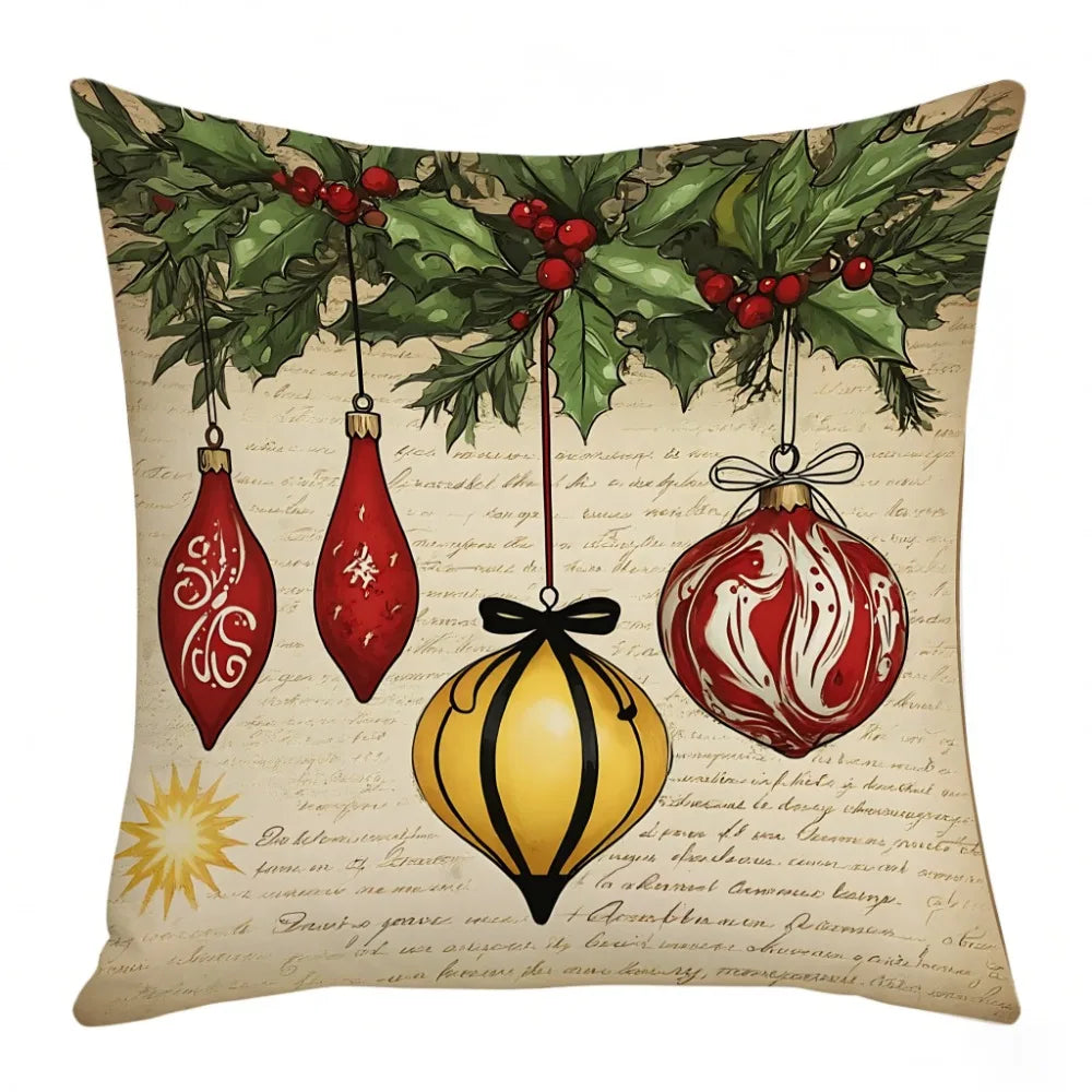 Christmas Cushion Cover 45×45cm – Tree & Snowflake Pillow Case Decorative Pillow Cover Zpaxo 4