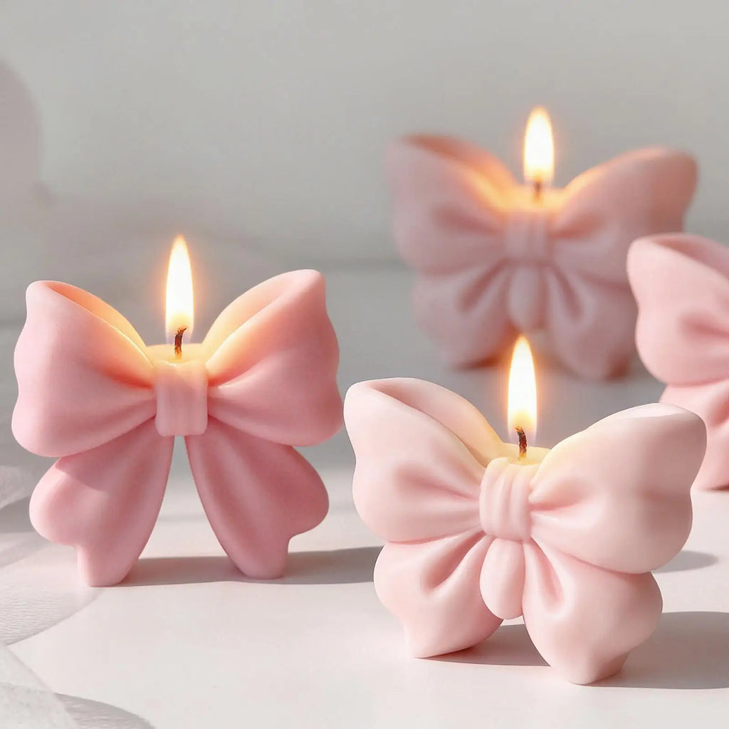 Silicone Molds Candles Easy Release Bow DIY Candle Making Wax Epoxy