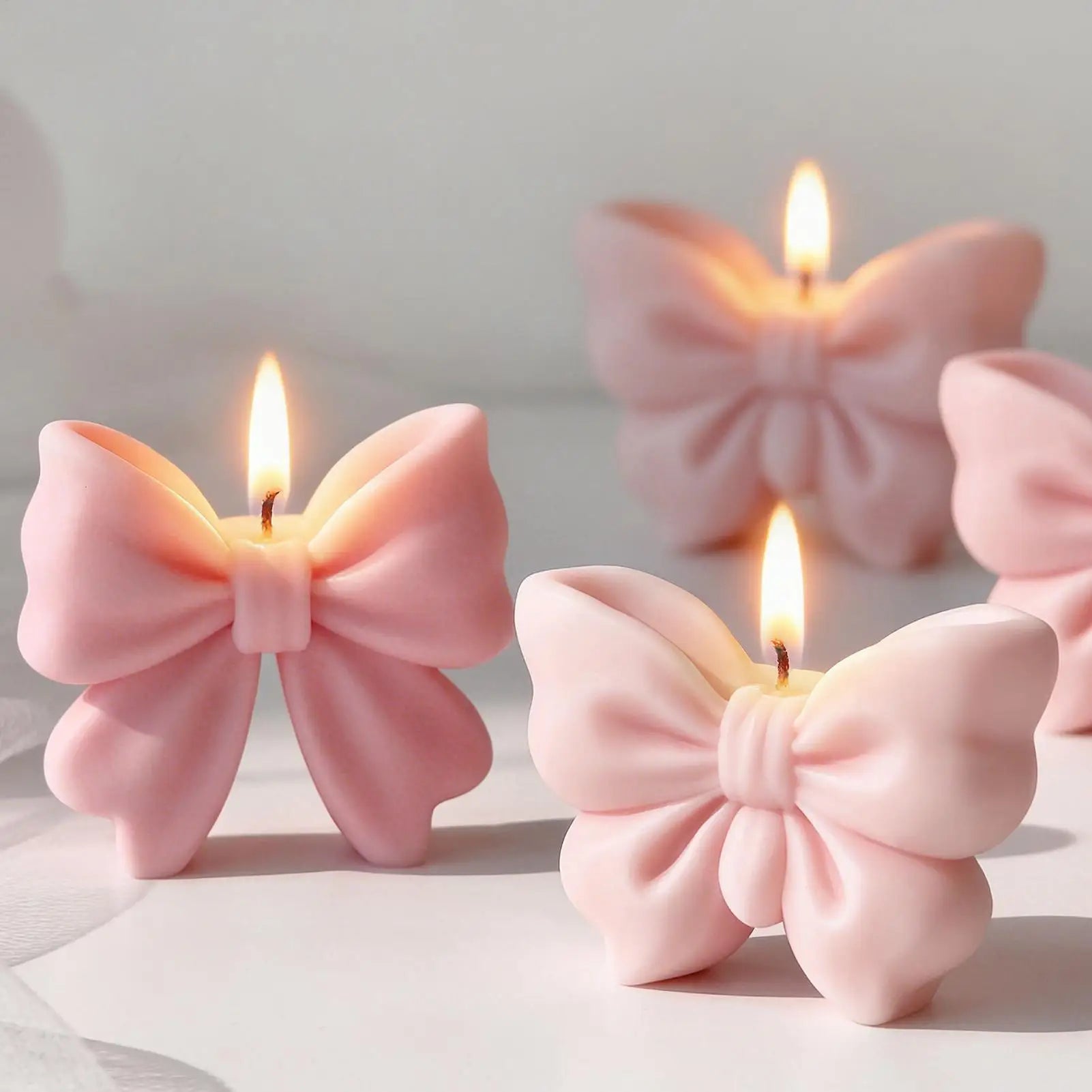 Silicone Molds Candles Easy Release Bow DIY Candle Making Wax Epoxy
