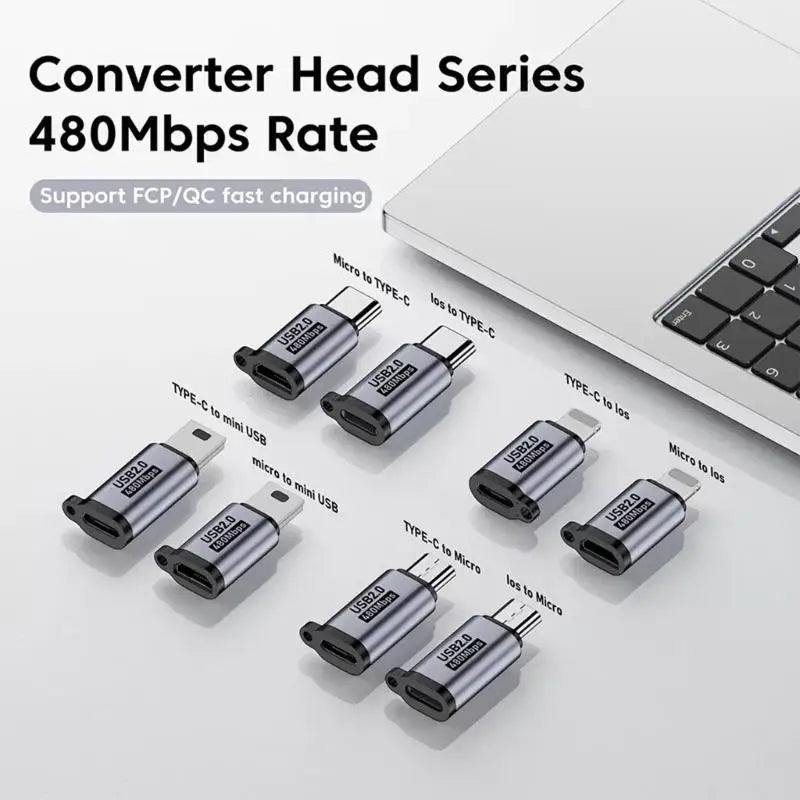 652F USB to Type C Adapters Optional for Seamlessly Device Connection and Fast Charging with Durability PVC Aluminum Alloy Zpaxo