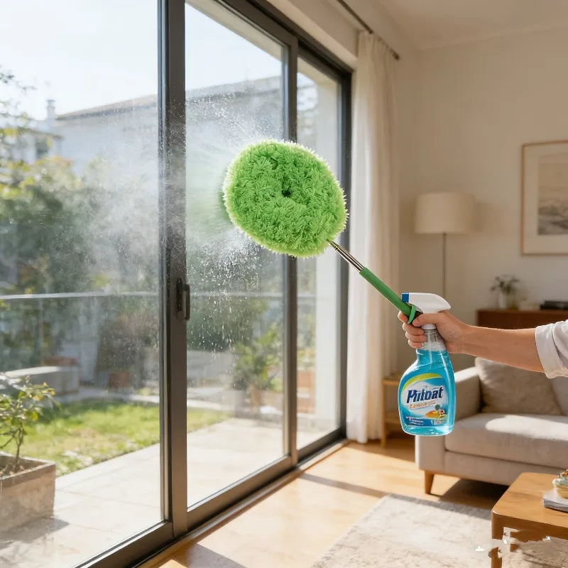 Retractable Ceiling Fan Duster Sliding Lock Detachable Brush&feather