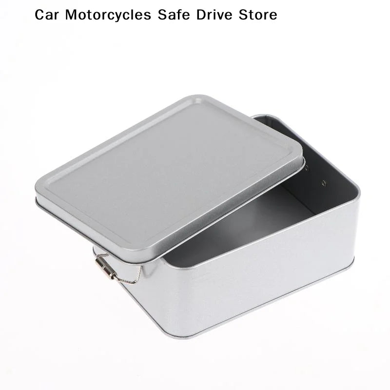 CM1Pc Rectangular Buckle Tinplate Box Lid Metal Storage Cake