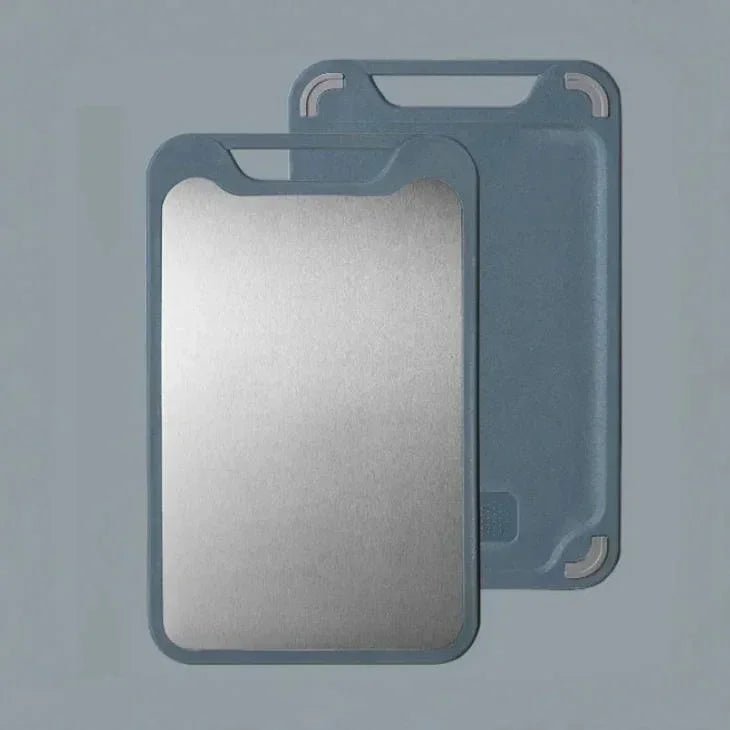 304 Stainless Steel Double-sided Cutting Board for Kitchen Chopping Board Cutting Board Antibacterial Anti-mildew Chopping Block Zpaxo 304 Blue L 40x25cm