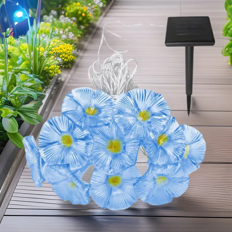 Solar Morning Glory Led Lamp Outdoor Waterproof Fairy String Zpaxo