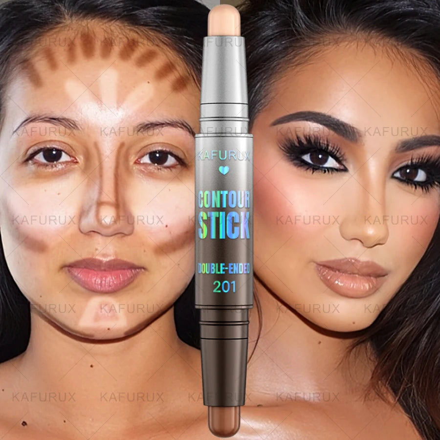 Dual-ended Contour Stick Facial Foundation Concealer Waterproof Dark