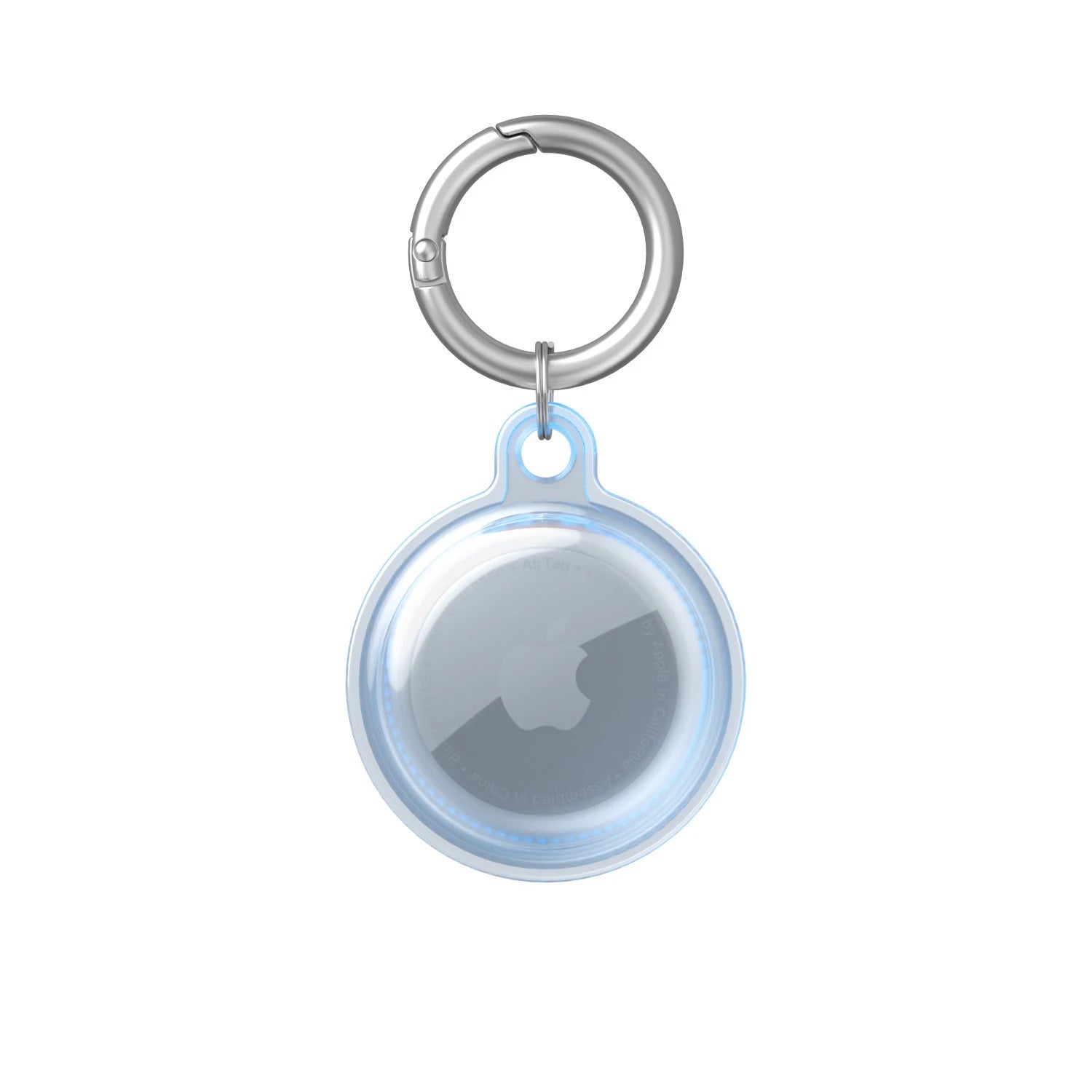 For Apple Airtag Case Transparent Waterproof TPU Cover With Anti-lost Keychain For Airtag Case Luggage Backpack Protective Cover Zpaxo Blue