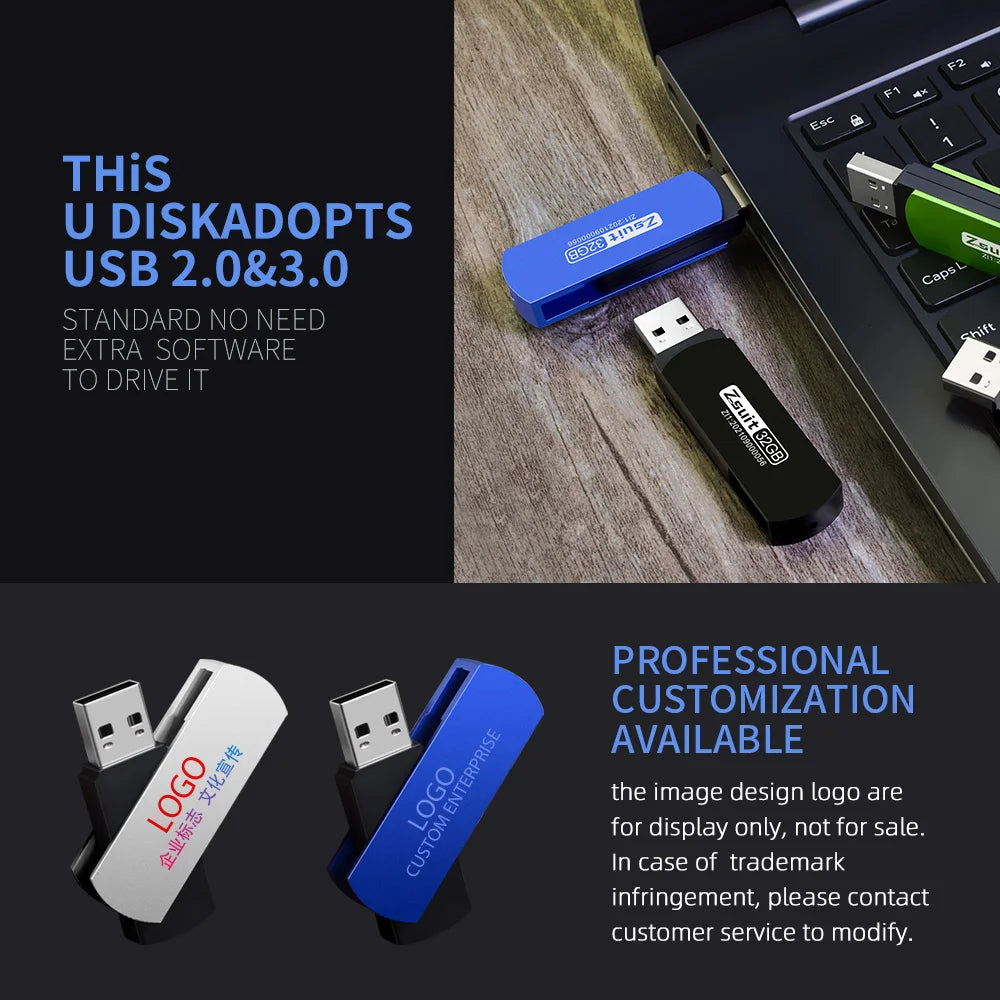 10PCS/LOT Free LOGO USB Flash Drive 4G 8G 16G Metal Usb Stick With Key Gift High Speed Memory U Disk Pendrive 3.0/2.0 Free Shipp Zpaxo