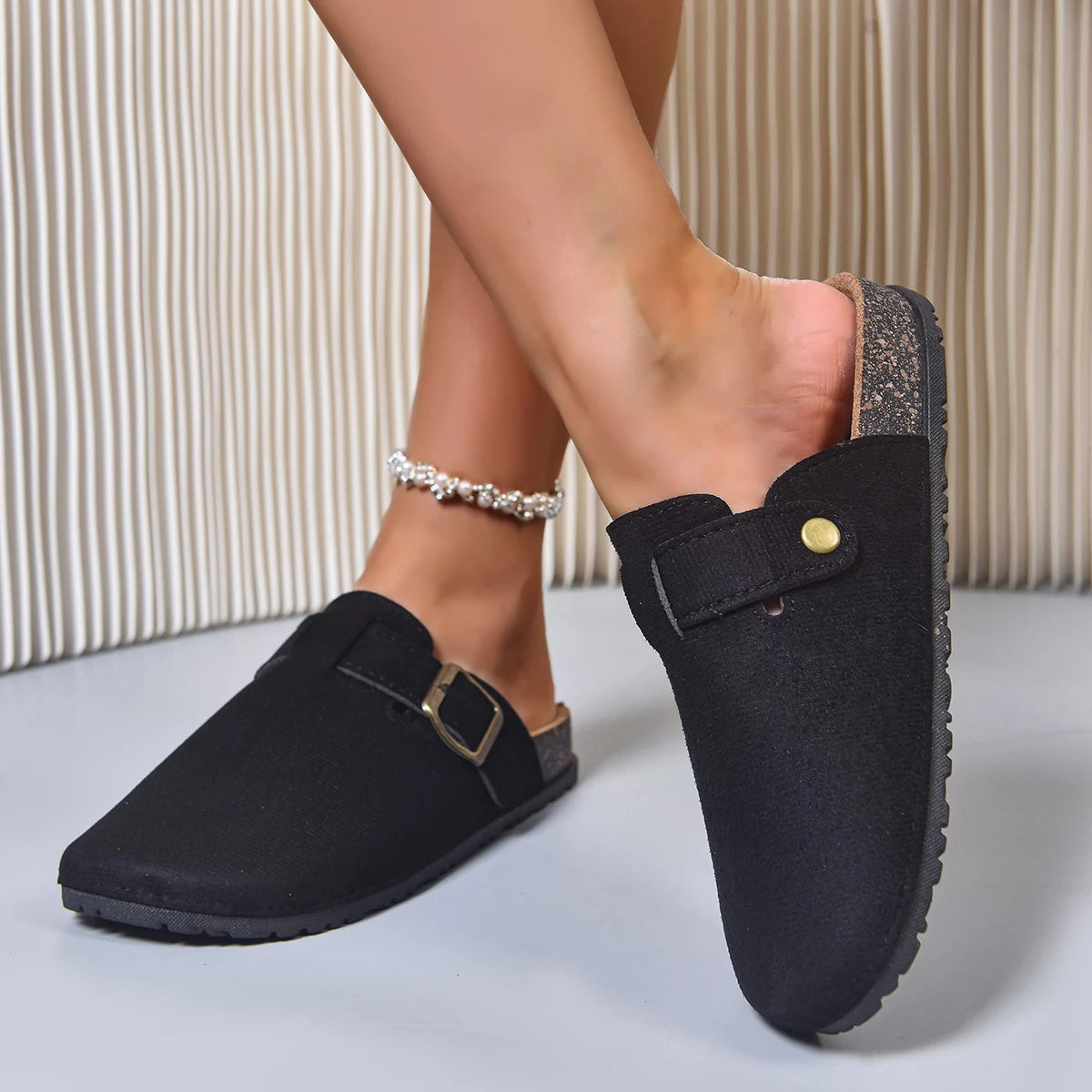 Women Slippers 2025 New Baotou Slides Women Summer All-Match Sandals Fashion Buckle Platform Slippers Women Beach Outdoor Shoes Zpaxo black 40-41