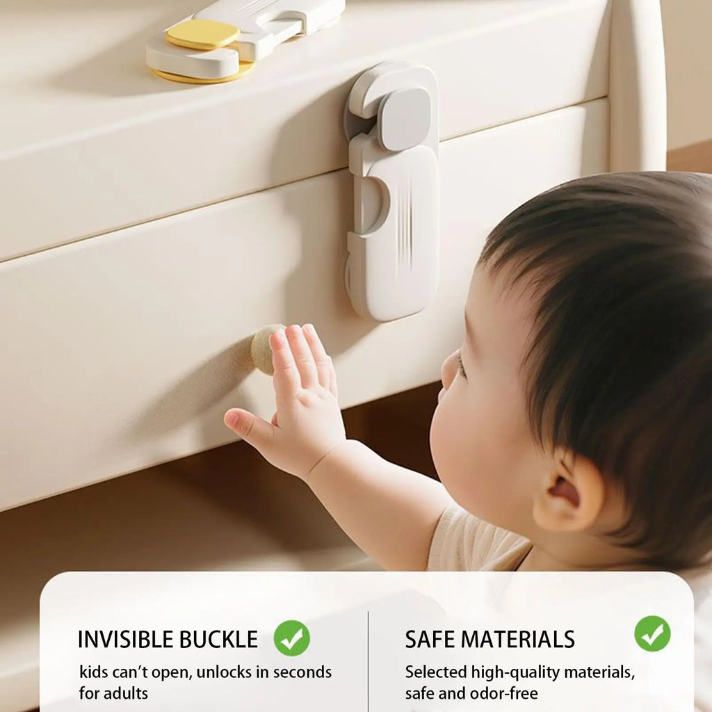 Baby Cabinet Locks Childproof Safety Latch Locks For Fridge No-Drill Childproof Latches For Kitchen Bathroom Refrigerator Zpaxo