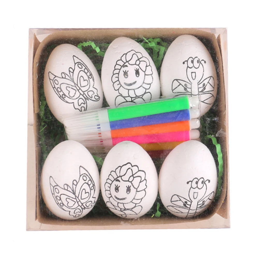 Easter Eggs Painting DIY Design Boys Girls Paintable Doodle Egg