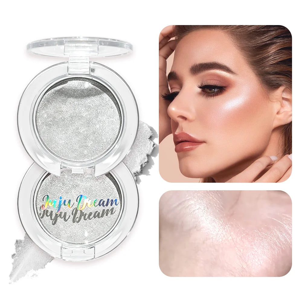 JUJU DREAM Radiant Highlighter Powder, Ultra Glow Face & Body Illuminator, Waterproof Long Wear Makeup for Luminous Skin Zpaxo