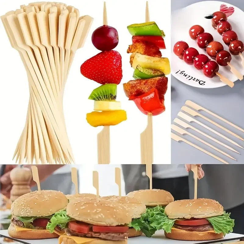 Disposable Bamboo Sticks Barbecue Tools Natural BBQ Skewers Camping
